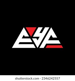 EYF triangle letter logo design with triangle shape. EYF triangle logo design monogram. EYF triangle vector logo template with red color. EYF triangular logo Simple, Elegant, and Luxurious design.