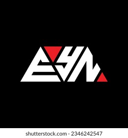 EYN triangle letter logo design with triangle shape. EYN triangle logo design monogram. EYN triangle vector logo template with red color. EYN triangular logo Simple, Elegant, and Luxurious design.