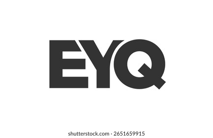 EYQ logo design template with strong and modern bold text. Initial based vector logotype featuring simple and minimal typography. Trendy company identity ideal for businesses brand presence.