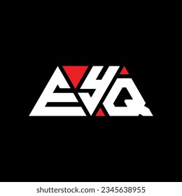 EYQ triangle letter logo design with triangle shape. EYQ triangle logo design monogram. EYQ triangle vector logo template with red color. EYQ triangular logo Simple, Elegant, and Luxurious design.