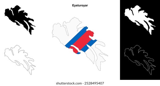 Eysturoyar region outline map set