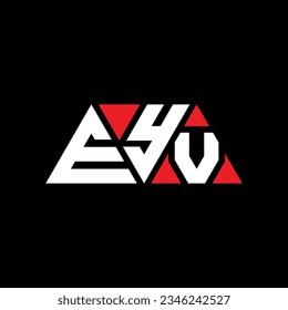 EYV triangle letter logo design with triangle shape. EYV triangle logo design monogram. EYV triangle vector logo template with red color. EYV triangular logo Simple, Elegant, and Luxurious design.