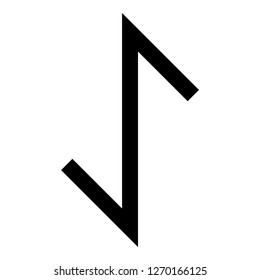 Eywas rune yew strength egis symbol icon black color