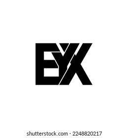 diseño de logotipo de letra monograma de tipografía de eyx