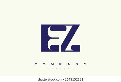 EZ Abstract Geometric Logo Design. Modern and elegant logo design with simplistic typography elements, showcasing branding excellence.