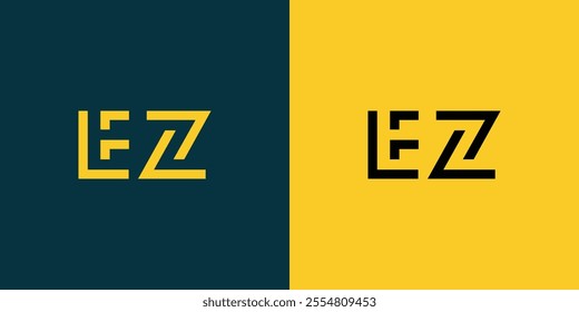 EZ abstract minimalist letters Logo Monogram. It is a minimalist logo, this logo is made by combining two letters