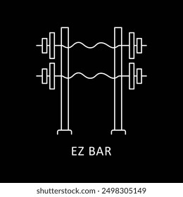 EZ Bar Icon: Strength Training and Gym Fitness Equipment Symbol.