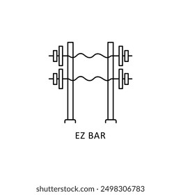 EZ Bar Icon: Strength Training and Gym Fitness Equipment Symbol.