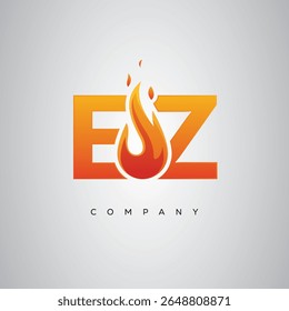 EZ Creative Fire Letter Logo Design