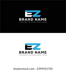 EZ creative initials letter logo design concept. EZ icon design. E Z