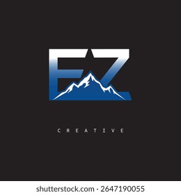 EZ Creative Mountain Logo – Bold Gradient Letter mark Branding Design for Business  Outdoor Brands	
