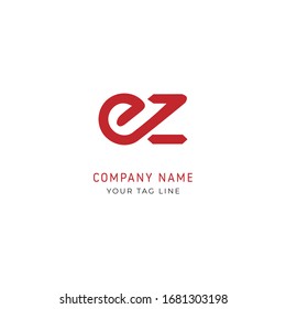 EZ E Z Letter Logo Design in Black Colors. Creative Modern Letters Vector Icon Logo Illustration.