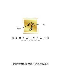EZ handwriting initial logo template vector.