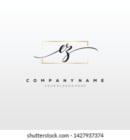 EZ handwriting initial logo template vector.
