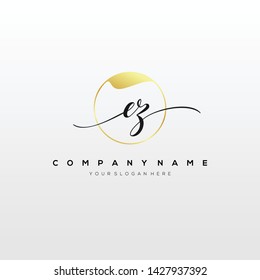 EZ handwriting initial logo template vector.