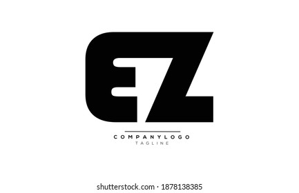 EZ icon monogram letter text alphabet logo design