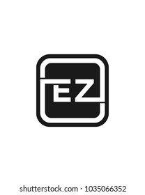 EZ initial box letter logo template vector