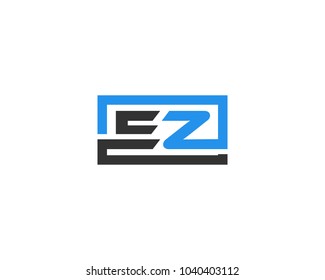 EZ initial box letter logo template vector
