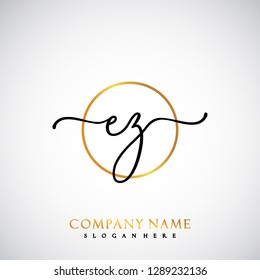 EZ Initial Handwriting logo template vector