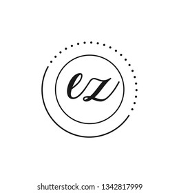 EZ  Initial Handwriting logo template vector