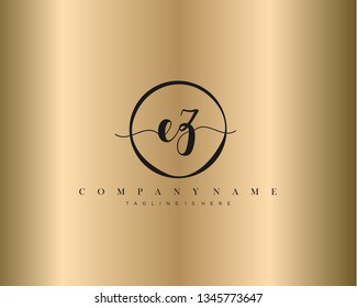 EZ initial handwriting logo template vector