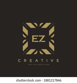 EZ initial letter luxury ornament monogram logo template vector.