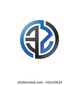 EZ initial letters linked circle logo blue black
