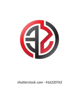 EZ initial letters linked circle logo red black