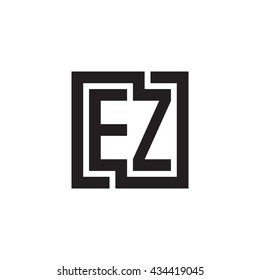 EZ initial letters looping linked square monogram logo