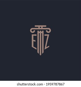 EZ initial logo monogram with pillar style design for law firm and justice company