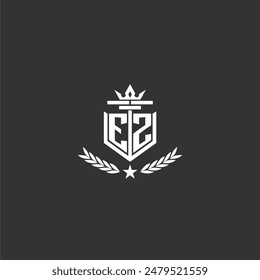 EZ initial monogram brand logo design for crown vector image