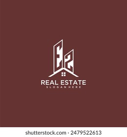 EZ initial monogram building and roof logo for real estate