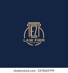 EZ initial monogram for law firm with creative circle line