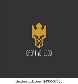 EZ initial monogram logo for gaming with creative king spartan image design