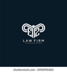 EZ initial monogram logo lawfirm with pillar design