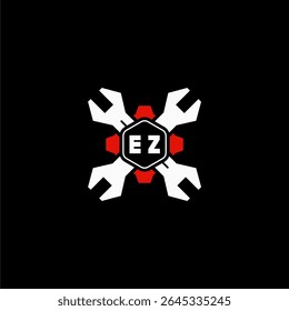 EZ Initials Vektor Stok Otomotif Logo Design