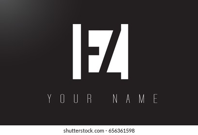 EZ Letter Logo With Black and White Letters Negative Space Design.