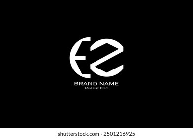 Diseño creativo del logotipo de la letra de EZ. EZ diseño único. Concepto de logotipo de letra de iniciales creativas EZ. EZ diseño del logotipo de la letra en el fondo negro.