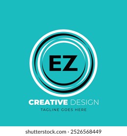 Diseño creativo del logotipo de la letra de EZ. EZ diseño único. Ilustración vectorial