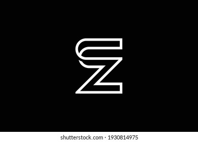 EZ letter logo design on luxury background. ZE monogram initials letter logo concept. EZ icon design. ZE elegant and Professional white color letter icon design on black background.