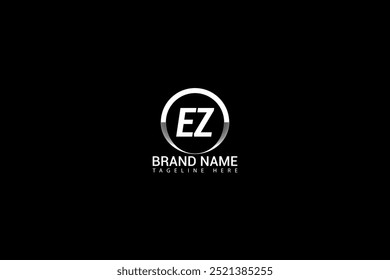 EZ diseño del logotipo de la letra en el fondo negro. Concepto de logotipo de letra de iniciales creativas EZ. Diseño de letra ez. EZ diseño de letra blanca sobre fondo negro. E Z, e z logo