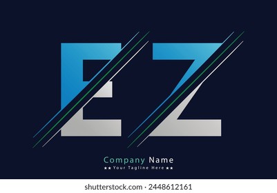 EZ Letter logo design vector template.