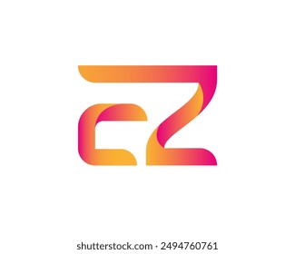 EZ-Buchstabenlogo. EZ-Logo Design-Vektorillustration