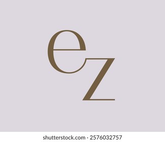 EZ letter logo icon design. Classic style luxury initials monogram.