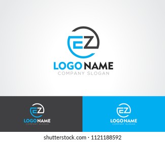 Ilustración de vectores de plantillas de logotipo de carta EZ