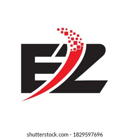 Diseño vectorial de logotipo de letras EZ