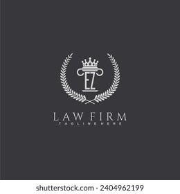 EZ letter monogram logo for lawfirm with pillar  crown image design