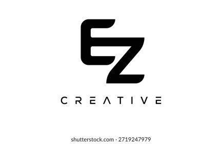Logotipo del monograma de la letra de EZ para la identidad creativa moderna de la marca