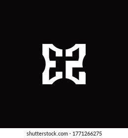 EZ Logo monogram with pieces cut elements design template
