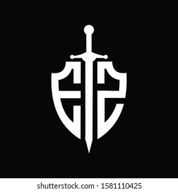 EZ logo with shield shape and sword